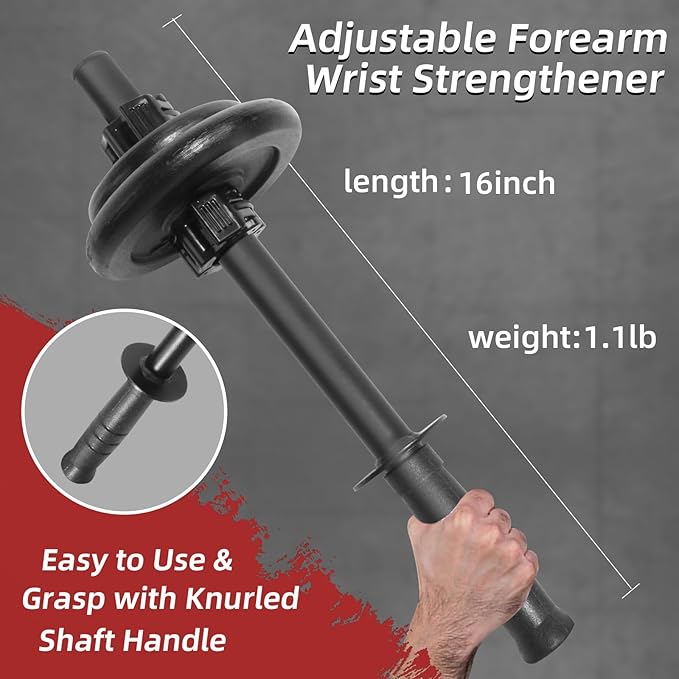 Forearm Wrist Exerciser Strengthener: Adjustable Arm Strength Trainer