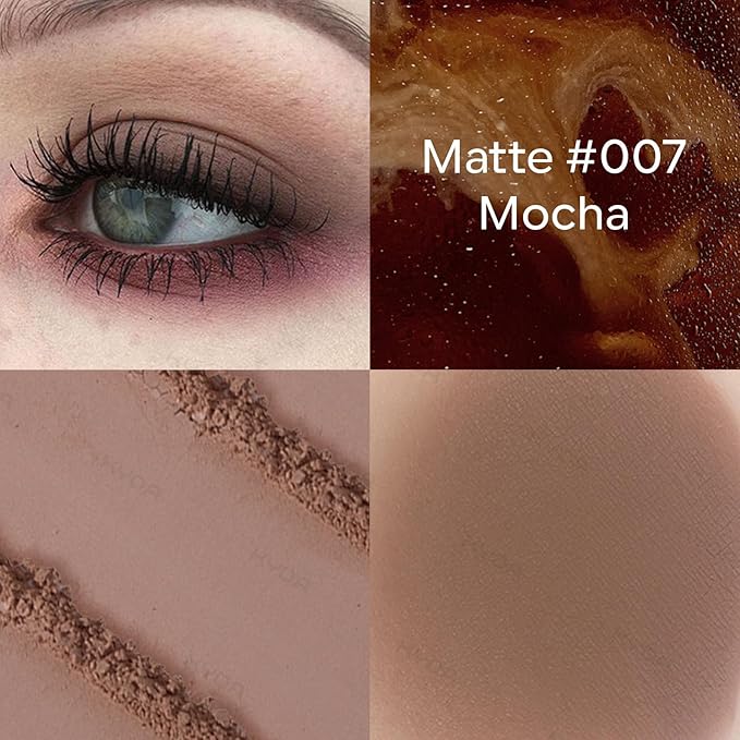 KYDA Single Matte Eyeshadow, Coffee Brown Shade, Ultra-fine Lightweight Powder, Multiuse Blendable Formula, Daily Matte Eyes Makeup, Mocha