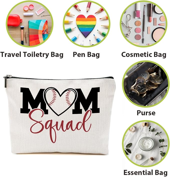 Baseball Gifts Mom Gifts, Baseball Stuff Makeup Bag, Mama Gifts for Mom Women Baseball Team Player Mummy, Baseball Mom Cosmetic Bag, Baseball Coach Gifts Toiletry Bag Christmas Birthday Gifts