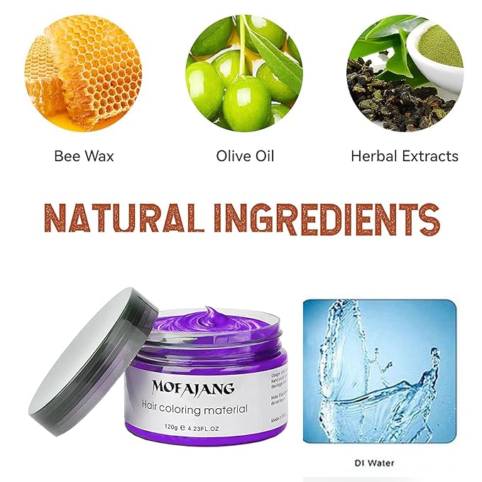 Purple Temporary Hair Color,Natural Hair