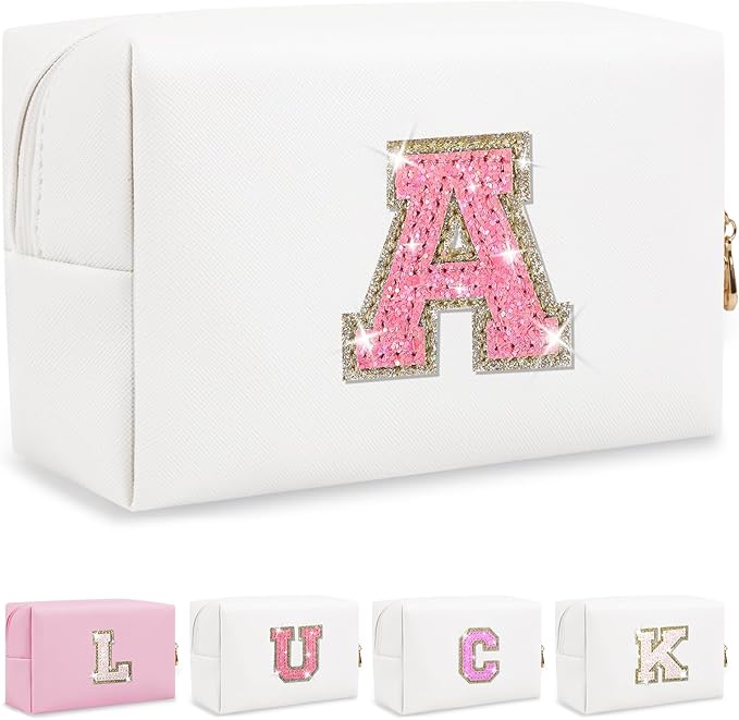 Personalized initial letter makeup bag,