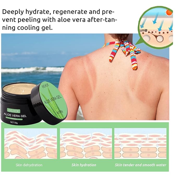 2pcs Shine Brown Tanning Gel & Aloe Vera Gel Set, Tanning Accelerator Cream for Outdoor Sun and Sunbeds, Dark Tanning Gel & After Sun Care Set for Achieve Natural Healthy Tan Skin