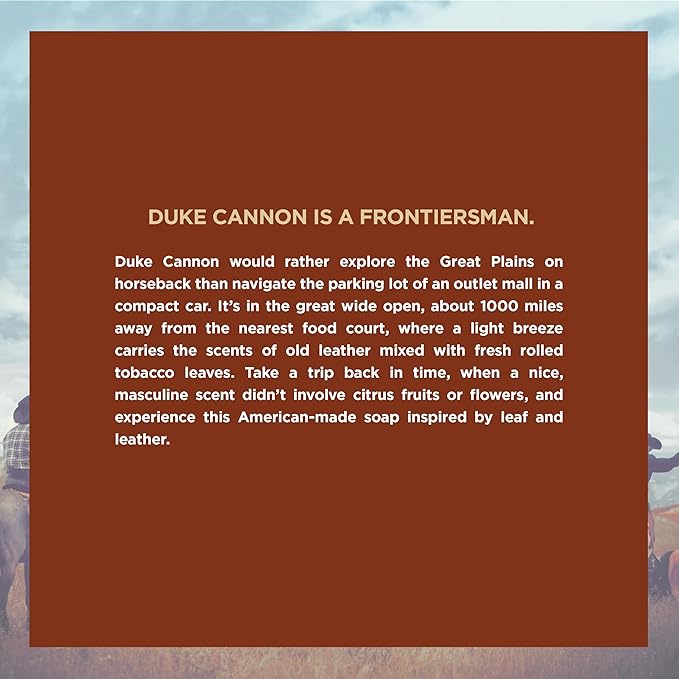 Duke Cannon Supply Co. Big Brick of Soap Bar for Men Leaf + Leather (Amber & Woodsy Scent) Multi-Pack - Superior Grade, Extra Large, Masculine Scents, All Skin Types, Paraben-Free, 10 oz (3 Pack)