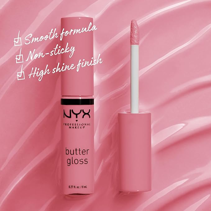 NYX PROFESSIONAL MAKEUP Butter Gloss, Non-Sticky Lip Gloss - Angel Food Cake (True Mauve)