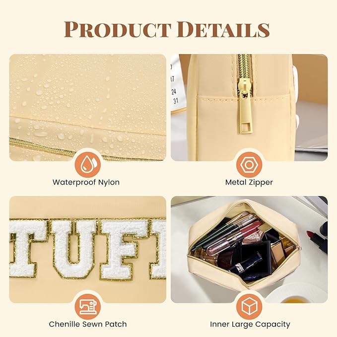 4pcs preppy makeup bags set,