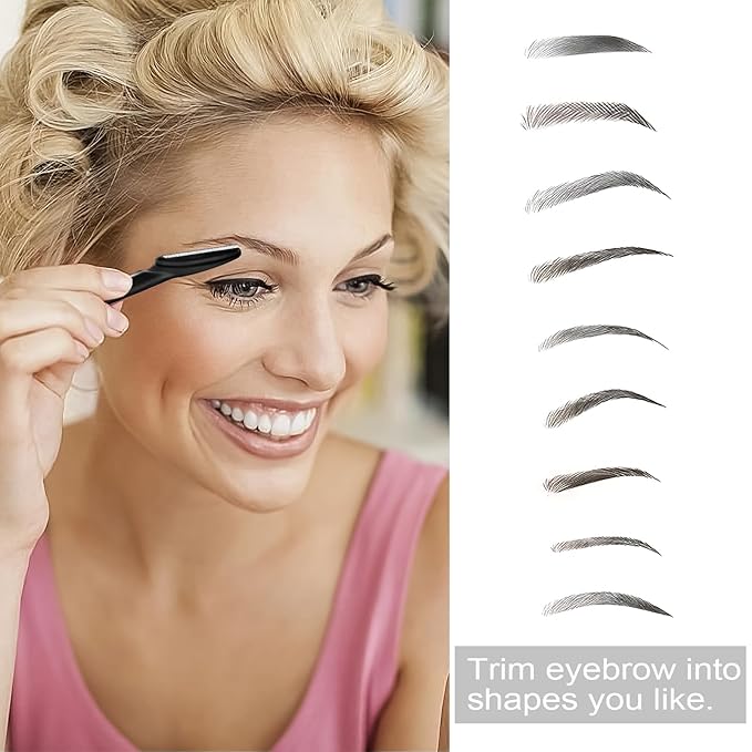 12 Pcs Eyebrow Razors, Face Razors Multipurpose, Exfoliating Dermaplaning Tools, Eyebrow Trimmers Shaver with Safety Cover, Facial Hair Removal for Women Men Body Use, Black, White, Light Pink