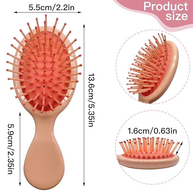 6 Pieces Mini Wet Hair Brush,