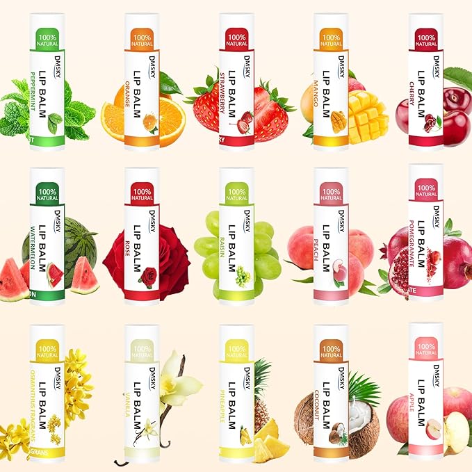 DMSKY 200 Pack Lip Balm, Natural