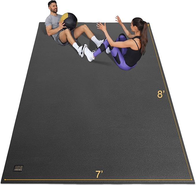 Gxmmat Extra Wide Large Exercise Mat 12'x7'/10'x7/8'x7(7mm)