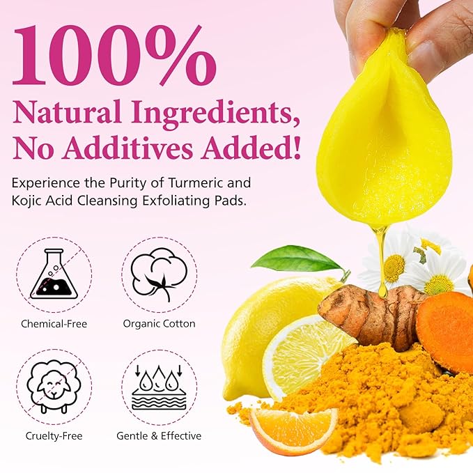 Turmeric kojic acid cleansing pads