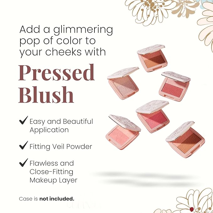 Paul & Joe Pressed Blush Palette Refill Only, Case Sold Separately, Oil-Absorbing Blush Powder, Bi-Color Face Blushes with Fitting Veil Powder, Light Beige and Orange, 08 Chat Capricieux, 0.17 oz