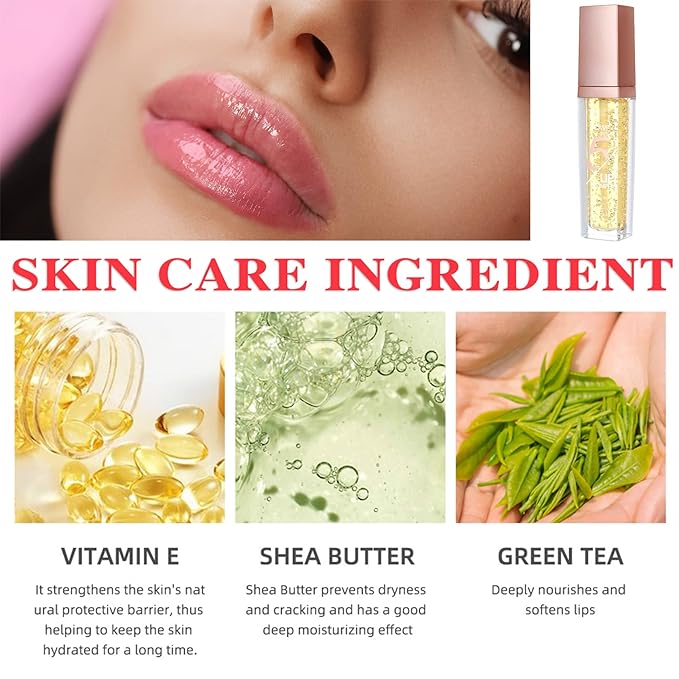 Lip Plumper Gloss,Moisturizing Lip Plumping Lip Gloss,Nourishing Lip Plump Lip Care Products,for Reducing Fine Lines and Smoothing Lips,Creating Elastic and Softer Lips