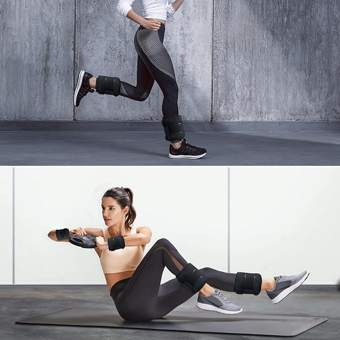 FEIERDUN Adjustable Ankle Weights for Women and Men 2,4,6,8,10 LBS