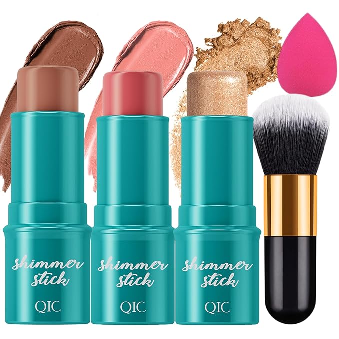 3Pcs Cream Contour Stick, with Highlighter Stick Milk