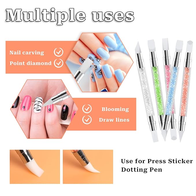 5 Pcs Nail Art Sculpture