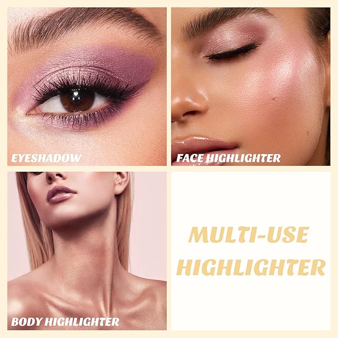 Boobeen Highlighter Powder Palette - Glow Shimmer Illuminator Brighten Skin