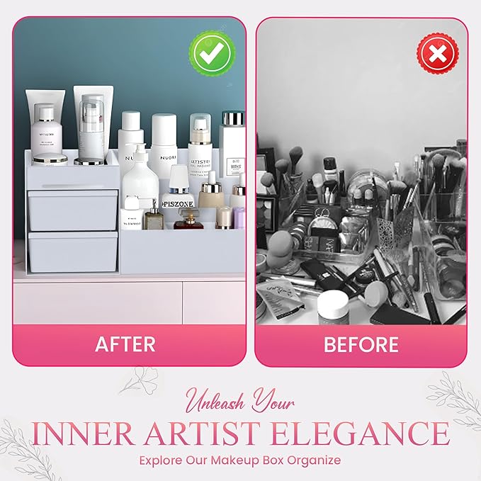 Makeup organizer countertop with 4