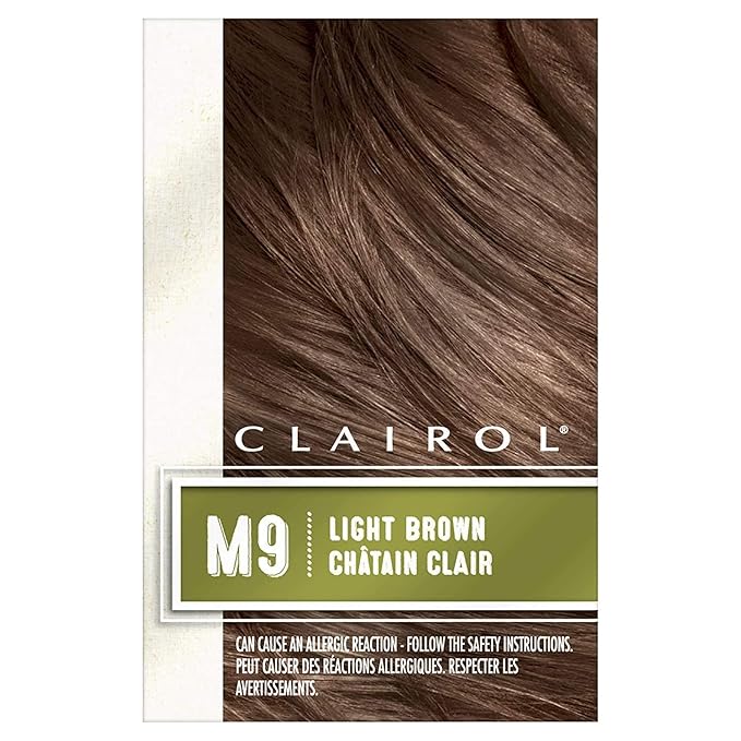Clairol Natural Instincts Semi-Permanent Hair Dye for Men, M9 Light Brown Hair Color, Pack of 3