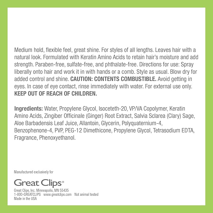 GREAT CLIPS LATITUDE Spray Gel | Hair Gel for Men | Medium Hold + Medium Shine | 8oz