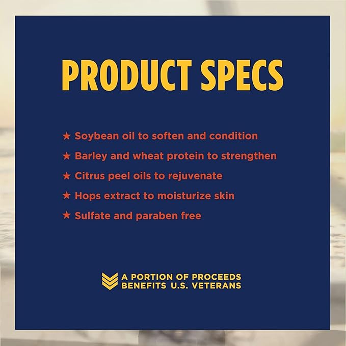 Duke Cannon Supply Co. Beard Wash Citrus Hefeweizen, 6 Fl Oz - Made with Plant-Based Ingredients to Strengthen, Rejuvenate, Soften and Condition