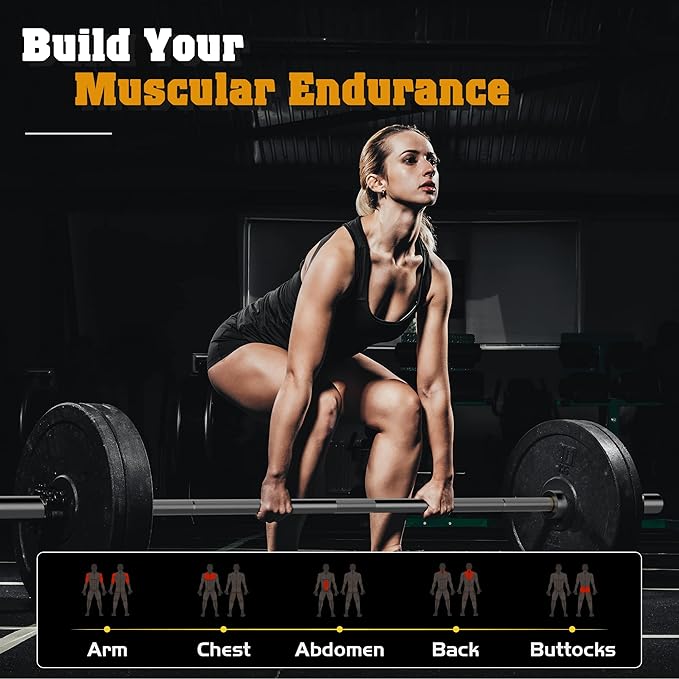 FEIERDUN Olympic Barbell EZ Curl Bar 47in/4ft/5ft/6ft/7ft for Weightlifting 2 inch 2 Spring