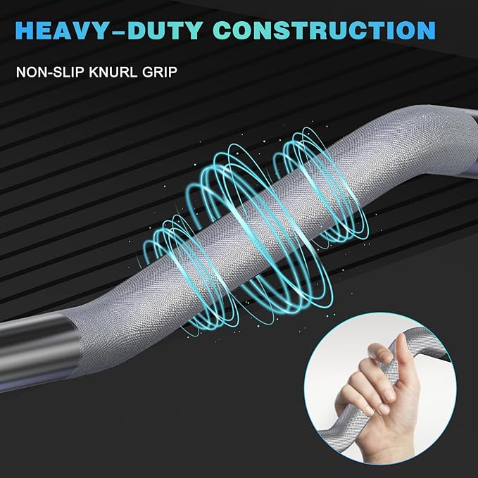 47" EZ Curl Bar Weight Lifting Bar 1-inch Curling 2 Star (300lb Weight