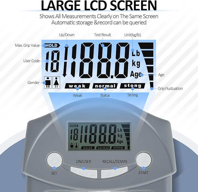 Grip Strength Tester 220 Lbs 99 Kgs