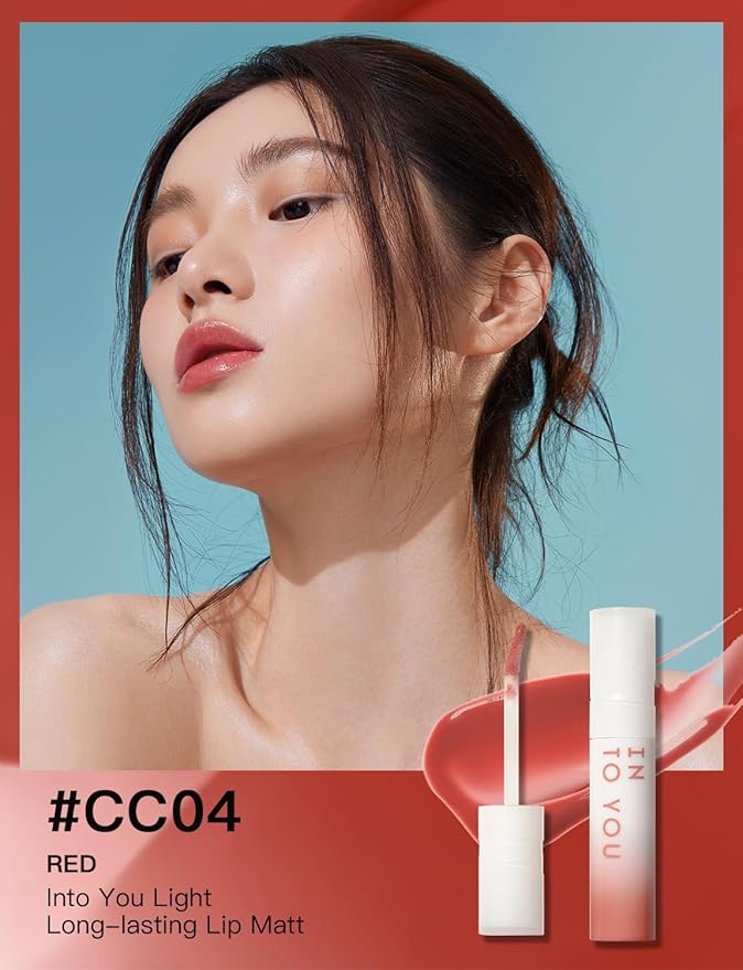 INTO YOU Lip Gloss Coco Liquid Moisturizing Lipstick Long Lasting Lip Stick Lip Stain Makeup Glitter Shine Non-sticky Lipstick for Women (CC04)