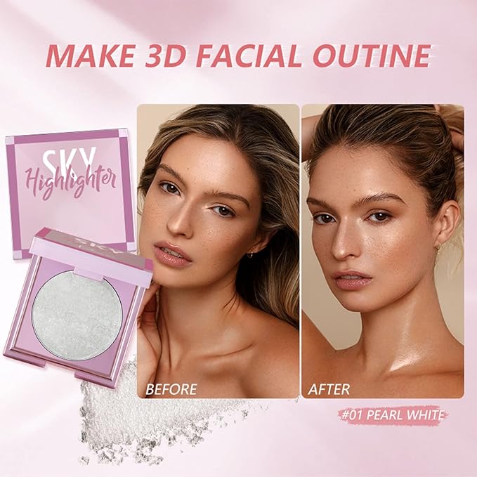 MAEPEOR Face Highlighter Palette 8 Colors Smooth Shimmer (08 Purple)