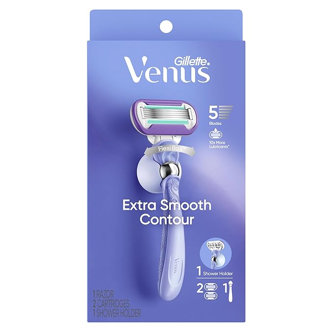 Gillette Venus Deluxe Smooth Swirl Women's Razor Handle + 2 Blade Refills