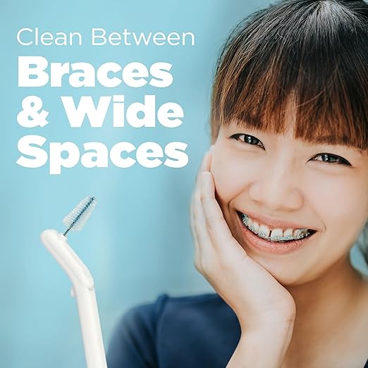 GUM Proxabrush Go-Betweens Refills - Wide - Compatible with GUM Permanent Handle - Reusable Interdental Brushes - Soft Bristled Dental Picks, 8 Count (Pack of 6)