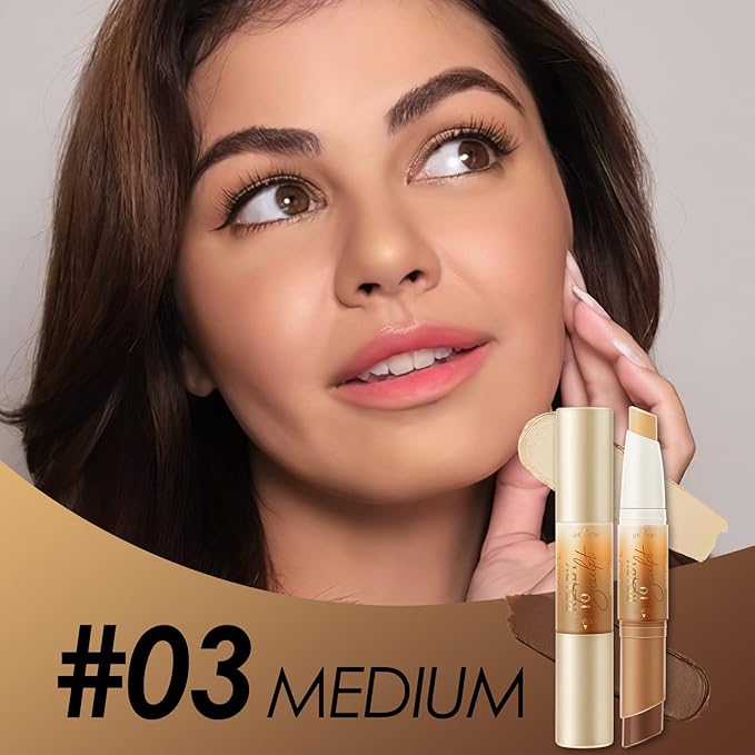 FOCALLURE 2 in 1 Cream Bronzer and Highlighter up Pen,MEDIUM