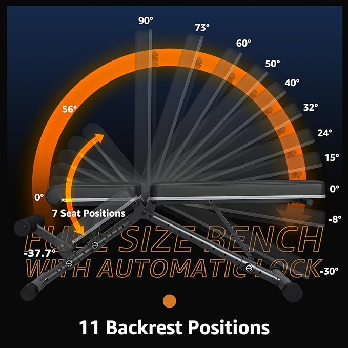 Foldable Weight Bench - Adjustable Bench for Full 2024 Version
