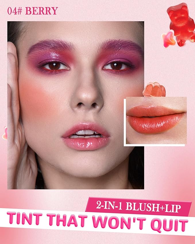 Makeup Jelly Tint,Cooling Water Jelly Tint Berry Blush Lip Stains-04