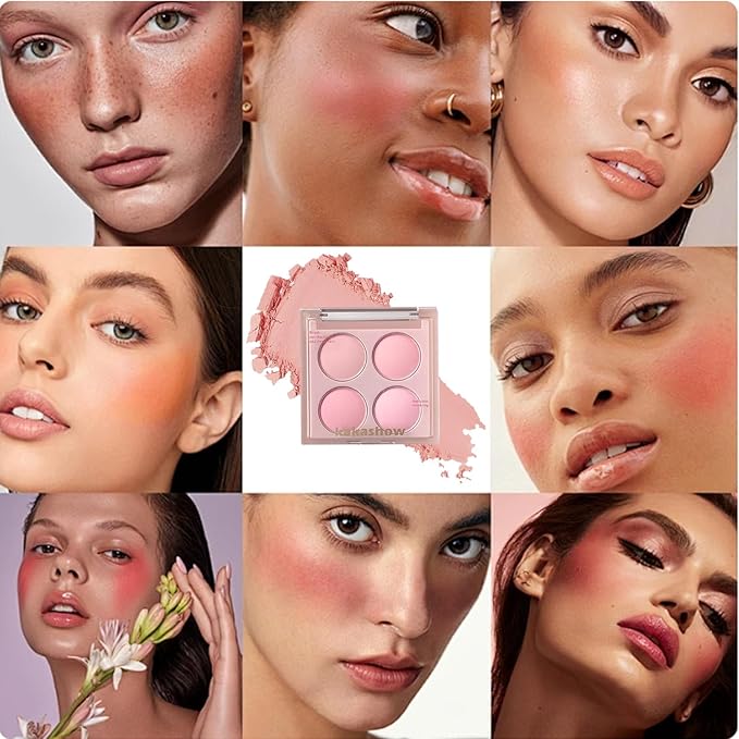 Matte Blush Powder Palette, Blending Mood Cheek, 4