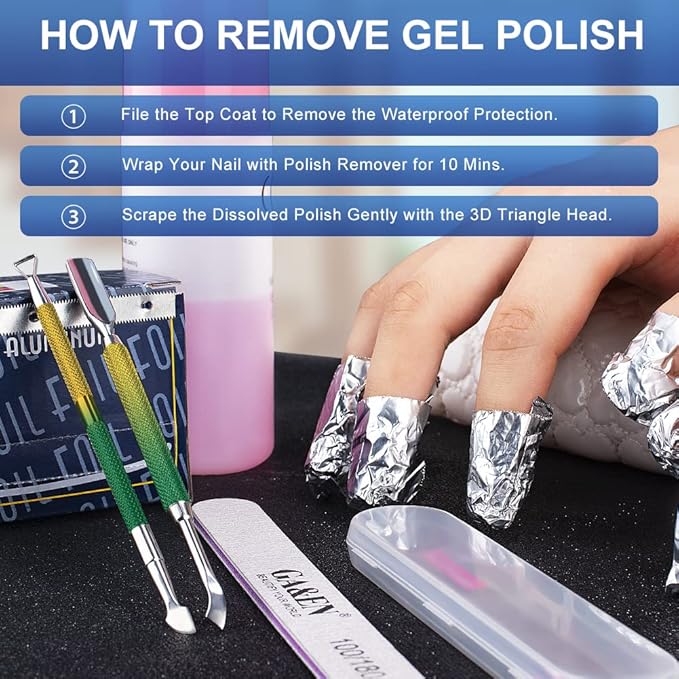 2PCS Metal Yellow-Green Gradient Cuticle