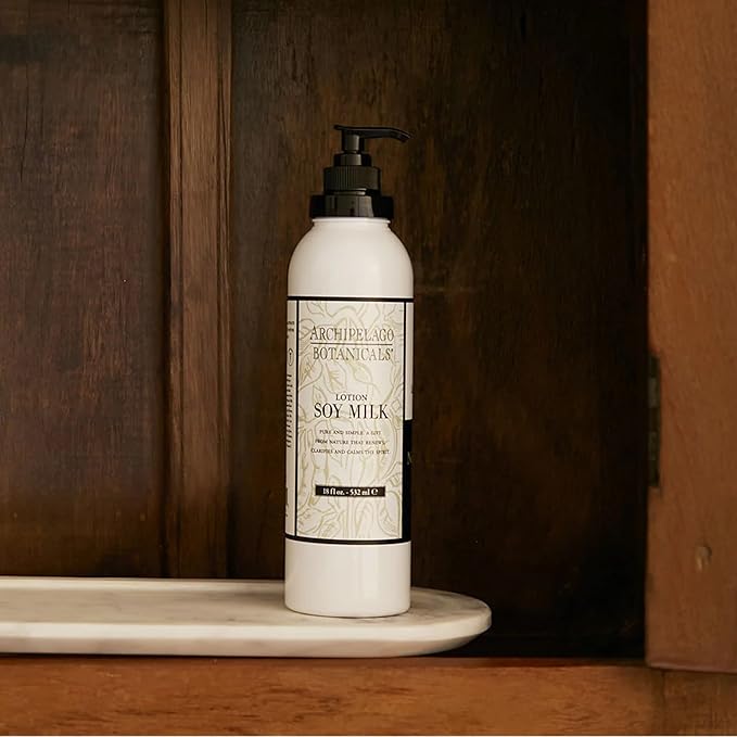 Archipelago Botanicals Soy Milk Lotion for Rehydration and Regeneration, Scented Formula Free of Parabens, Phthalates & GMOs (18 oz) - Body Lotion For Women & Men