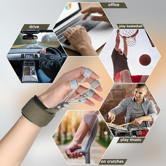 Finger Exerciser Finger Stretcher Finger Resistance Band Guitar 20 LB)