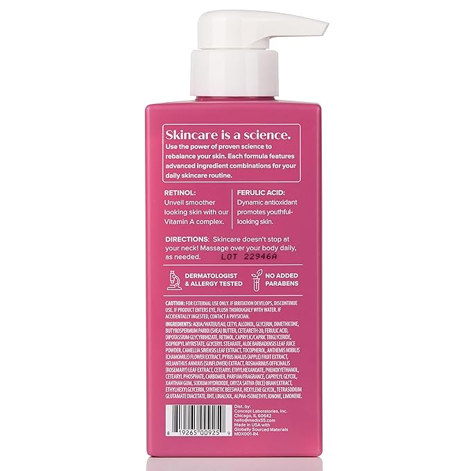 MEDIX Retinol Body Lotion + Hyaluronic Acid Cream Body Moisturizer Skincare Set | Hydrating + Firming Body Lotion For Improving The Look Of Stretch Marks, Sagging, & Crepey Skin, 2pc Set