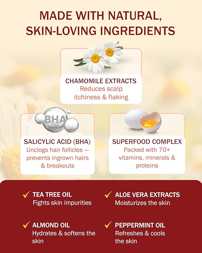 3% BHA Folliculitis Shampoo - Clarifying Shampoo with Salicylic Acid, Tea Tree Oil & Chamomile Extracts - Ideal for Flaky, Irritated & Dry Itchy Scalp, 8 fl. oz