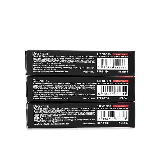 Lip Gloss Oil Set,3 Colors Hydrating Lip Oil,Long lasting Non-sticky,Nourishing Tinted Lip Plumper Gloss (Warm Peach,Summer Berries, Buring Flame)