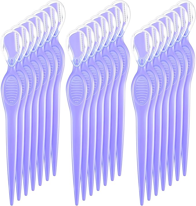 Mudder 21 Pcs Eyebrow Razor Eyebrow Shaver Facial Razor Multipurpose Face Trimmers with Precision Cover for Women Makeup Care Tools(Purple)