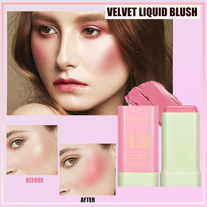 Cream Blush Stick on Cheeks Eyes and Lips, Moisturizer Stick