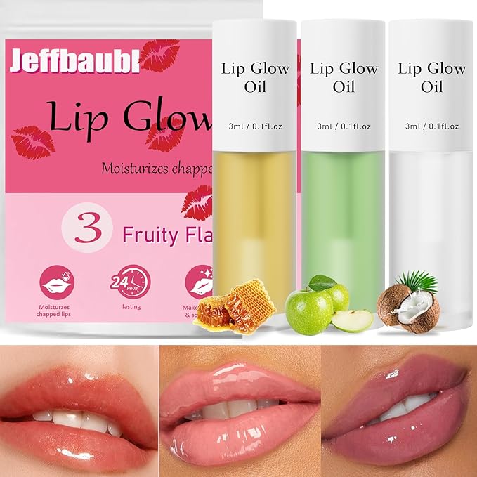 Hellokiss 3Pcs Lip Glow Oil,Moisturizing Lip