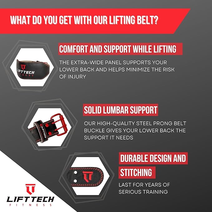 6'' Men's Padded Leather Lifting Belt - Weight