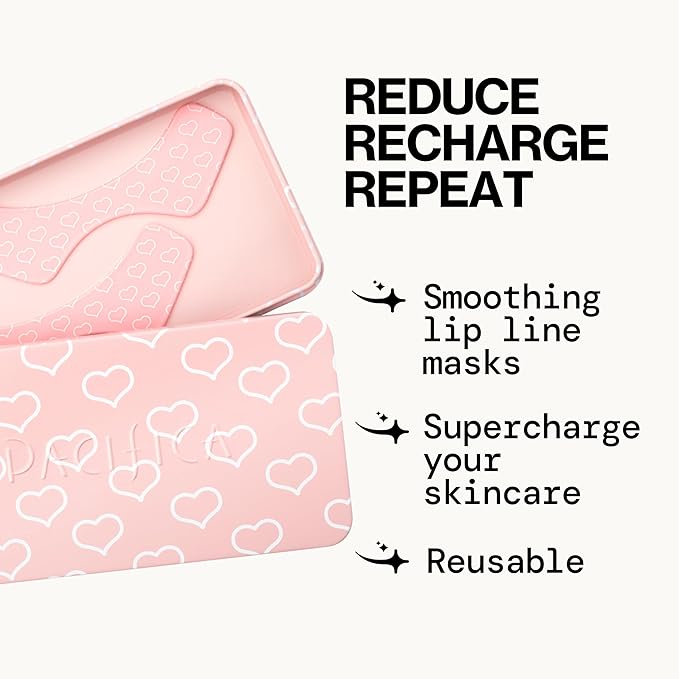Pacifica Beauty Reusable Lip Line Mask, Skincare, Silicone Mask, For Fine Lines and Wrinkles, Lift and Firm, Pair with Serum, Storage Tin Included, Skin Care, Face Masks Skincare, Vegan, 2 Pieces