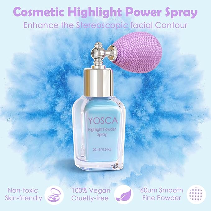 Yosca Highlighter Powder Spray, 20ML Cosmetic Grade Shimmer 20ML