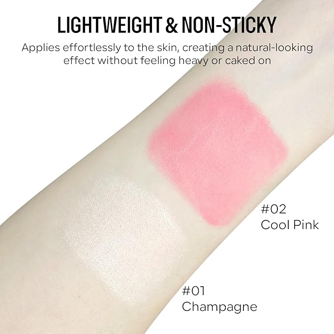 KYDA 2 Colors Liquid Blush and Highlighter, Natural & Champagne