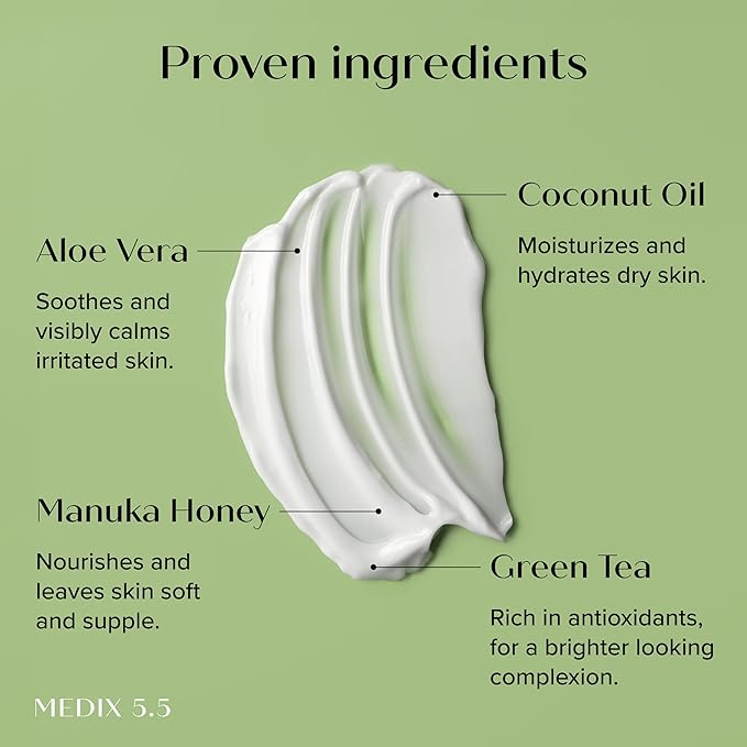 Medix 5.5 Coconut Body Lotion + Manuka Honey Cream, Coconut Oil Lotion For Women & Men, Natural Coconut Cream Moisturizer Body Butter Skin Care Balm For Stretch Marks, Cellulite, 15 Fl Oz