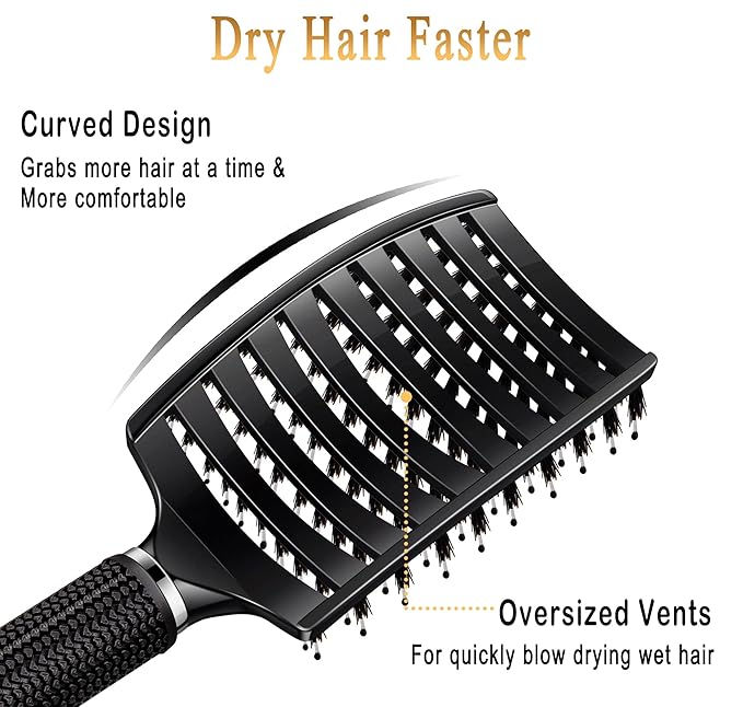 Detangling Brush Boar Bristles Set